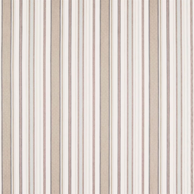 Vertical dobby stripe swatch in cream, taupe and soft mineral tones
