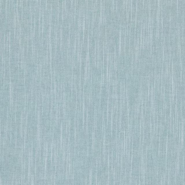Pale chambray blue herringbone weave fabric swatch with fine texture