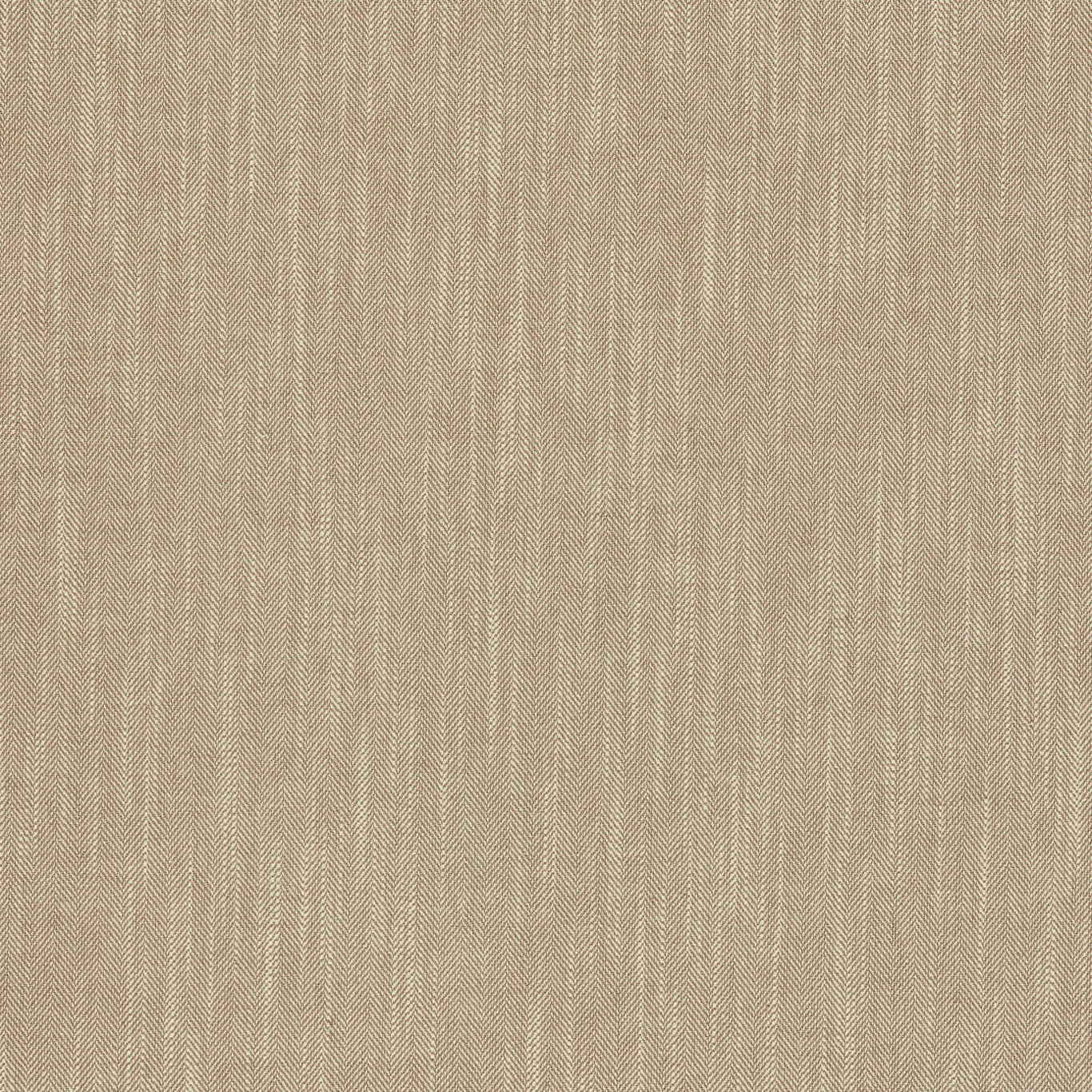 Close-up of warm chestnut beige herringbone weave with fine vertical texture