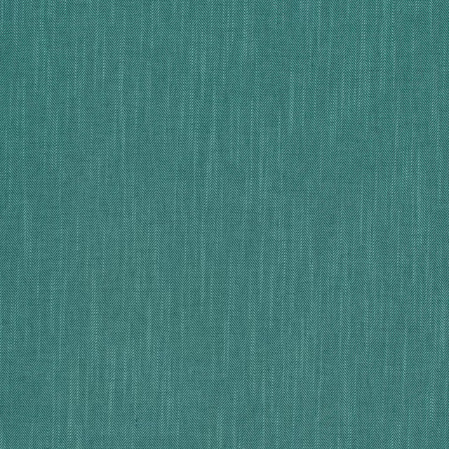 Close-up of a deep teal chevron-woven fabric with fine textured weave