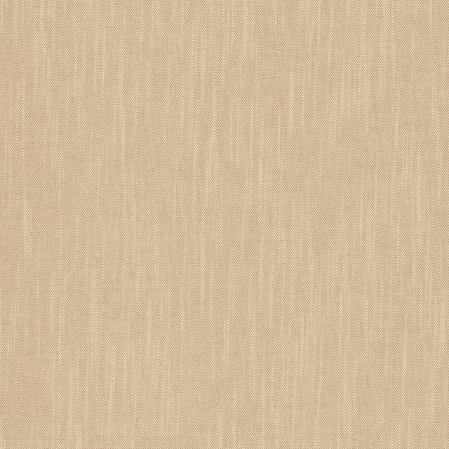 Warm sandy beige herringbone weave fabric swatch with fine texture