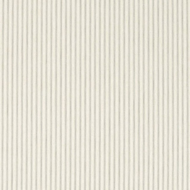 Vertical cream stripe fabric with fine silver-grey pinstripes and tight woven texture