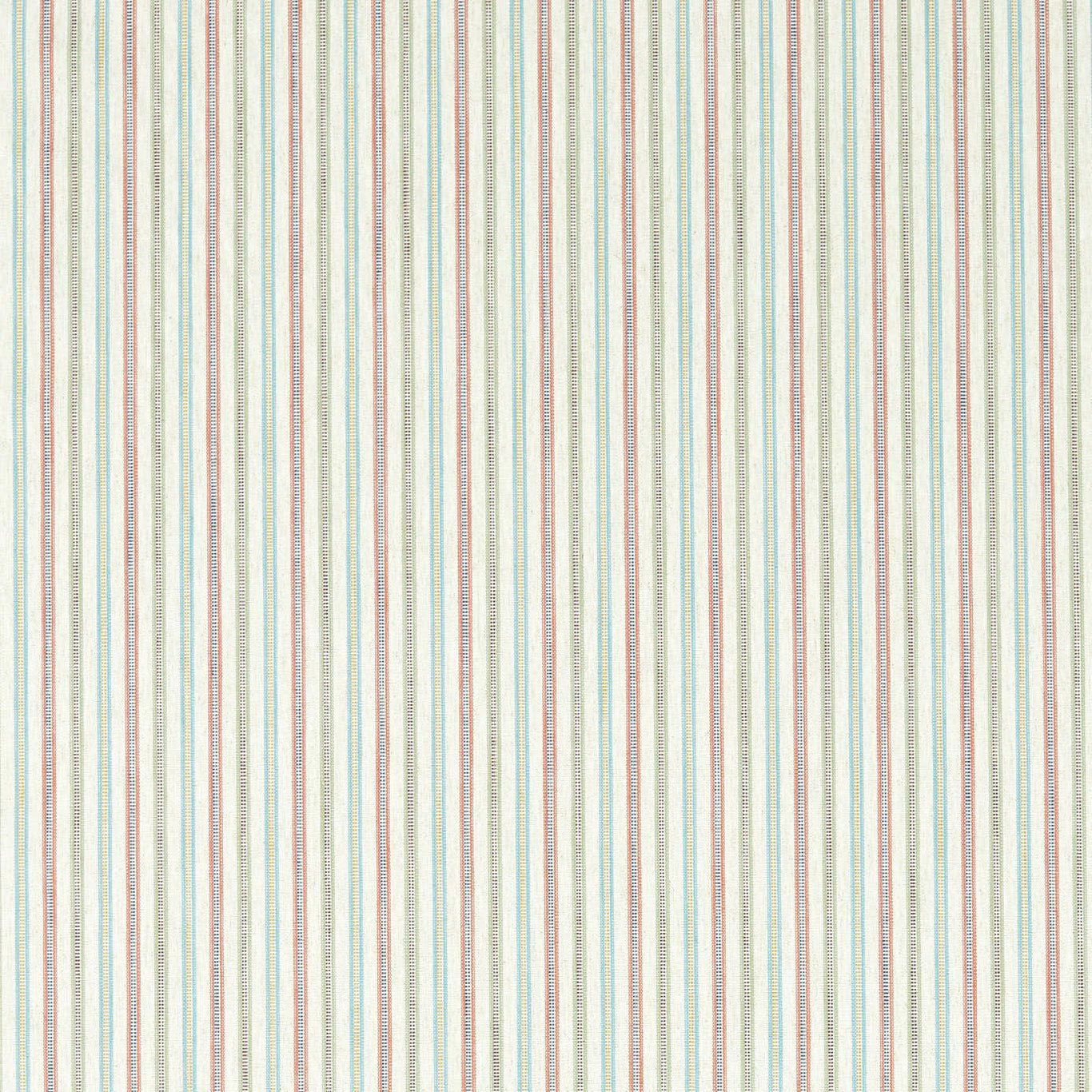 Vertical pastel stripe fabric with cream, aqua, blush and taupe woven bands