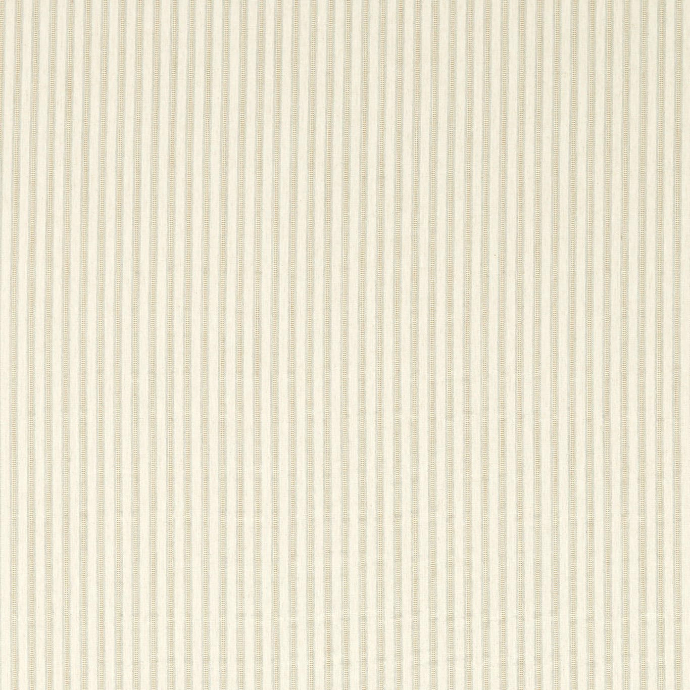 Cream woven stripe fabric swatch with fine vertical ivory and oatmeal lines