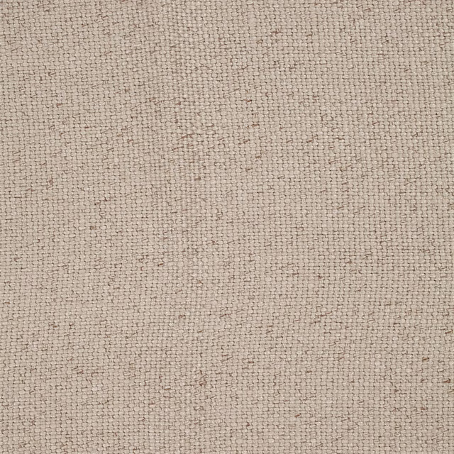 Close-up of warm stone beige woven fabric with fine textured slubs
