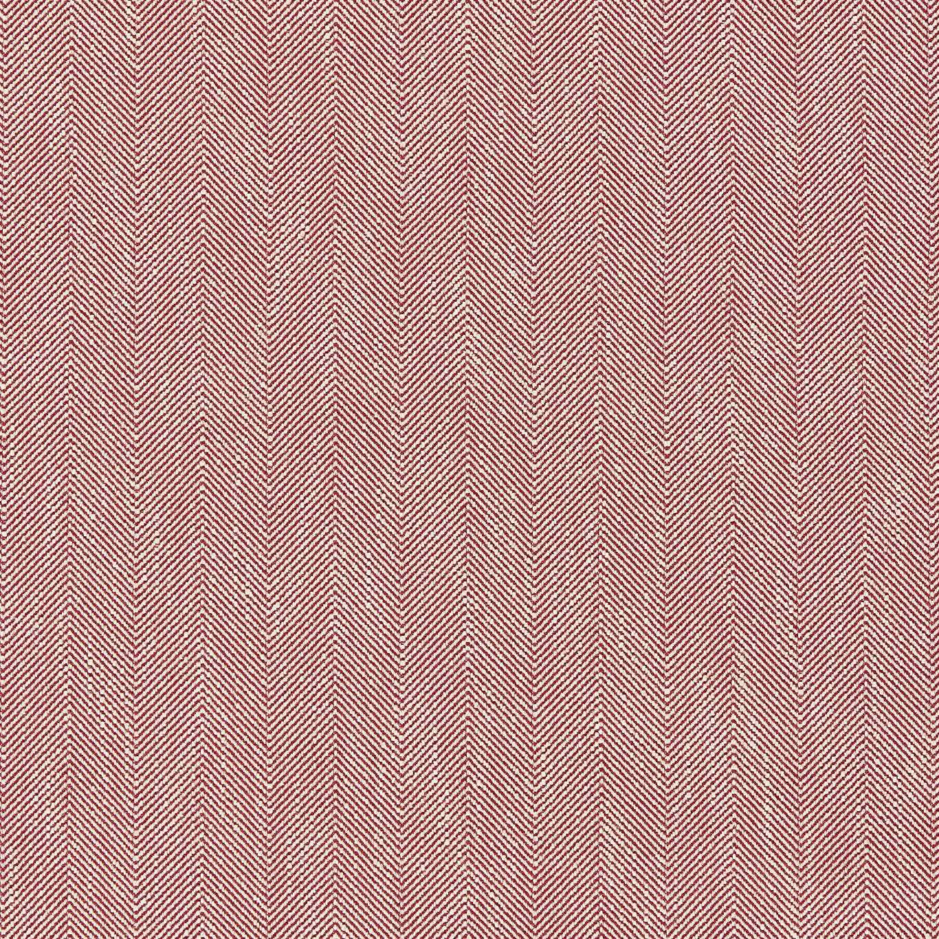 Berry red herringbone stripe on a cream woven fabric swatch