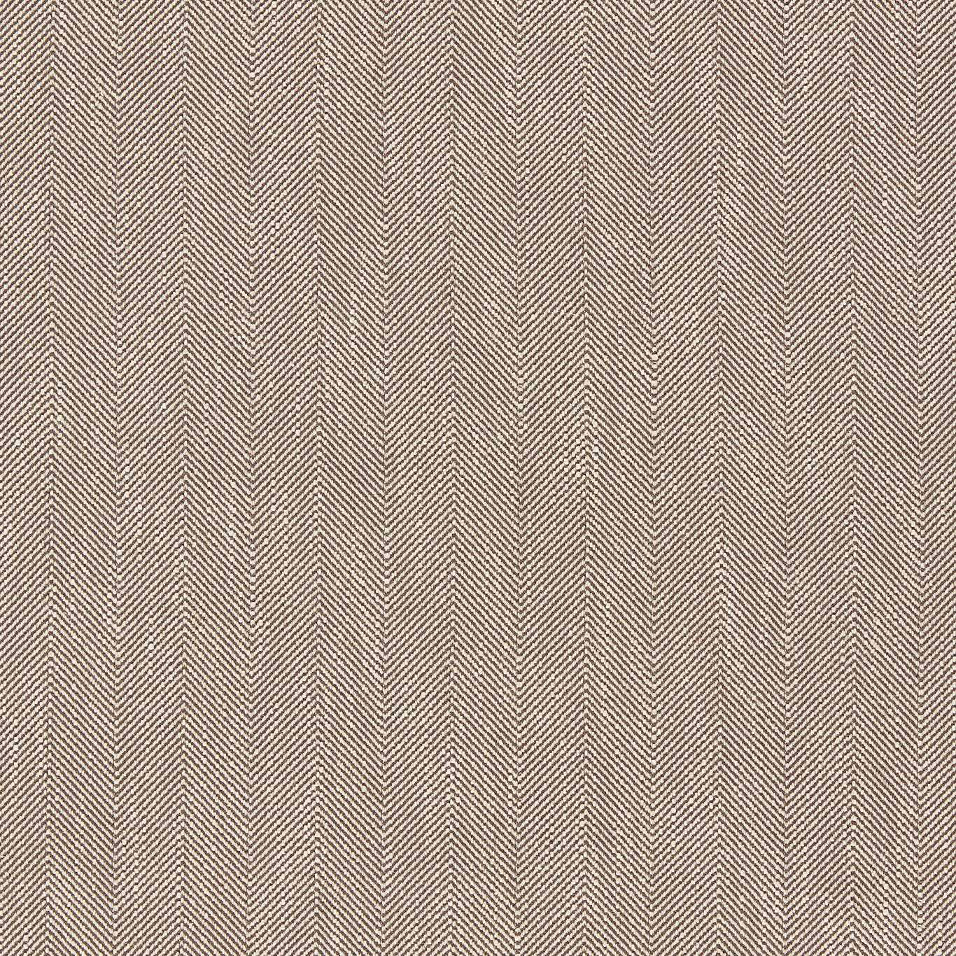 Close-up of a brown chevron woven fabric in raw chocolate tones
