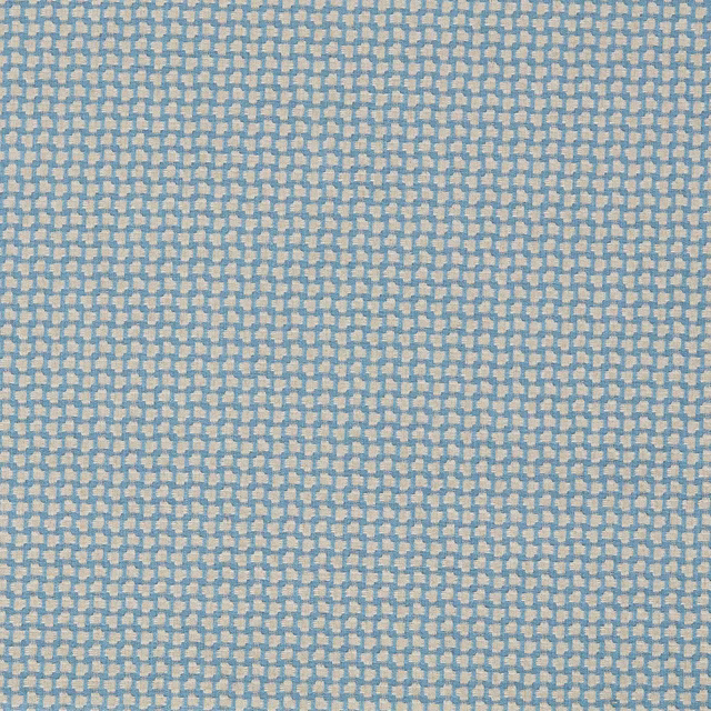 Pale Wedgwood blue woven fabric with a fine cream checked grid