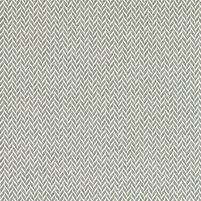 Close-up of muted olive chevron weave on an ivory ground
