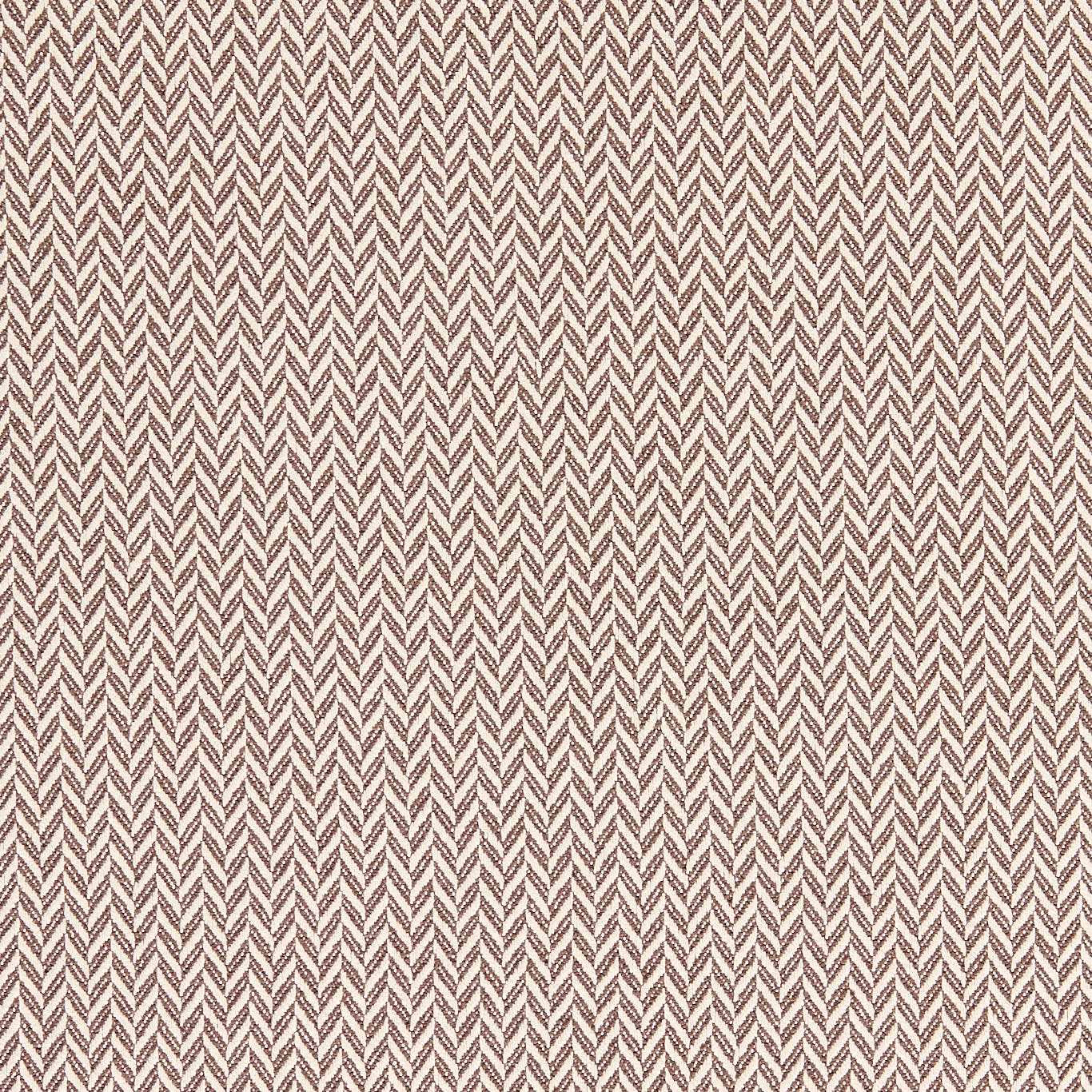 Close-up of warm chocolate brown herringbone woven fabric with natural threads