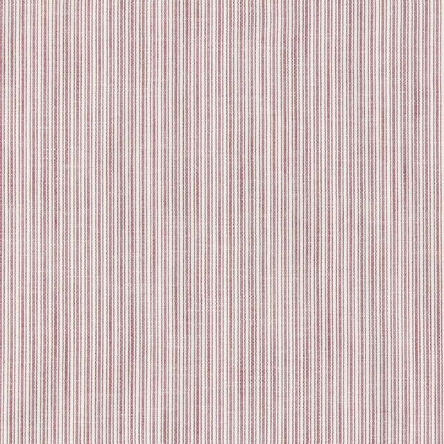 Fine vertical raspberry pink stripes on a pale woven ground