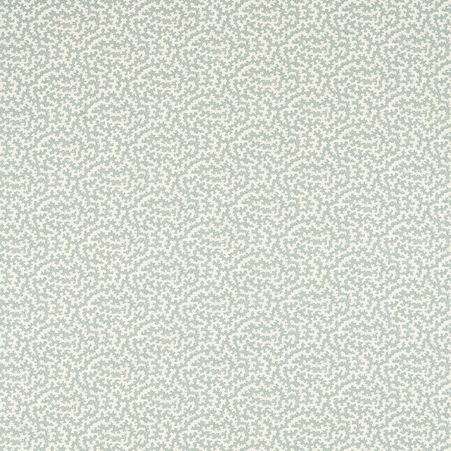 Pale blue fabric swatch with tiny all-over stippled botanical pattern