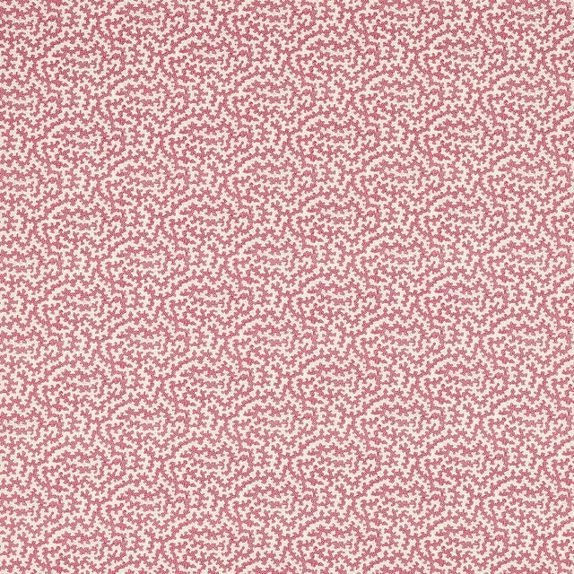 Small damson-pink damask motif on a pale background fabric swatch