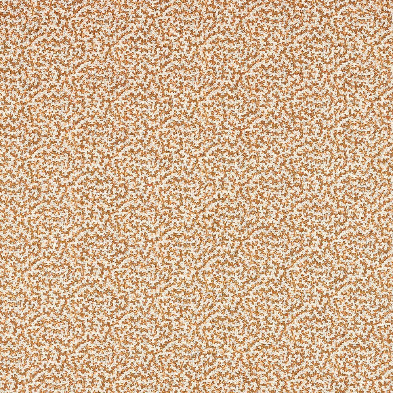 Close-up of warm orange-brown berry trail print on a cream ground