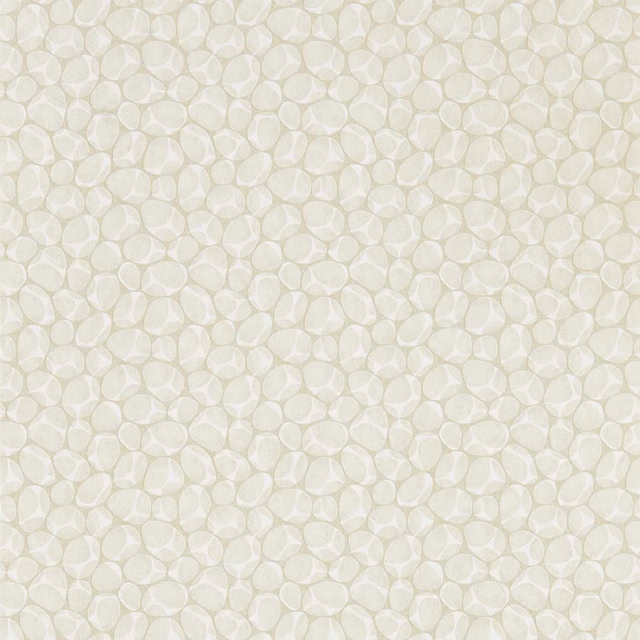 Pale ivory wallpaper with overlapping taupe pebble outlines and softly mottled texture
