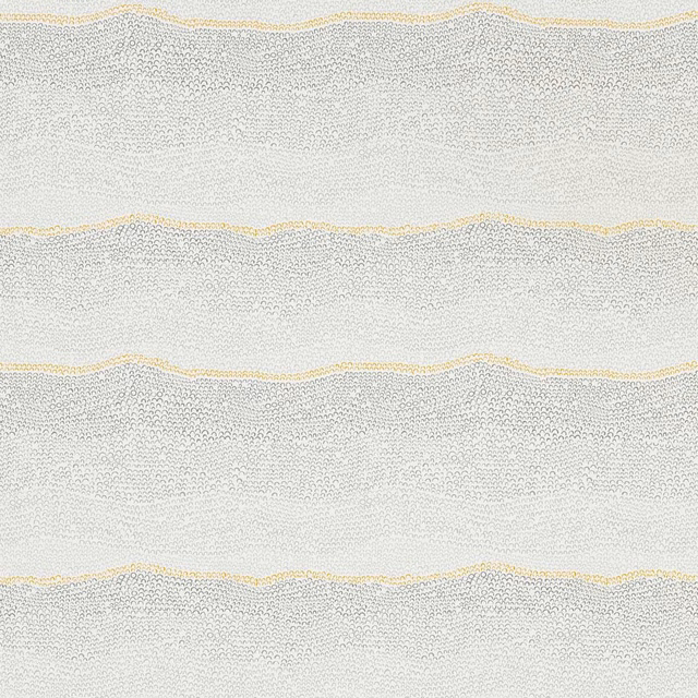 Pale slate textured wallpaper with fine ochre undulating horizontal lines