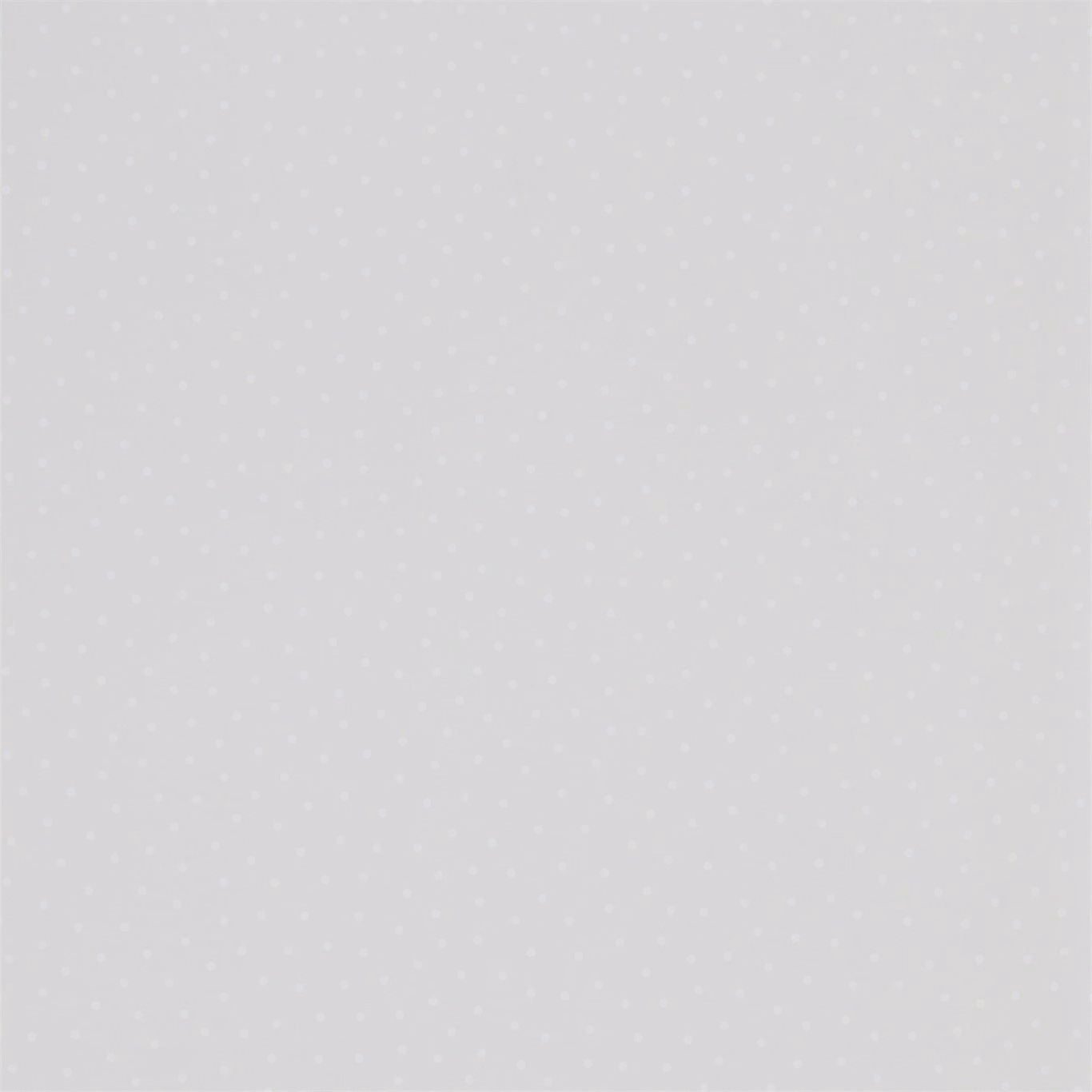 Pale dove-grey wallpaper with tiny white dotted marks across a quiet ground