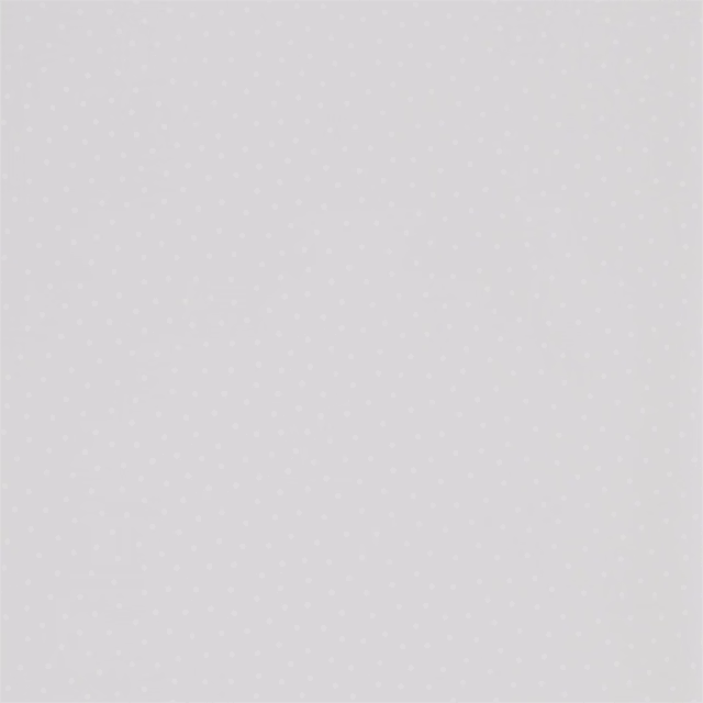 Pale dove-grey wallpaper with tiny white dotted marks across a quiet ground