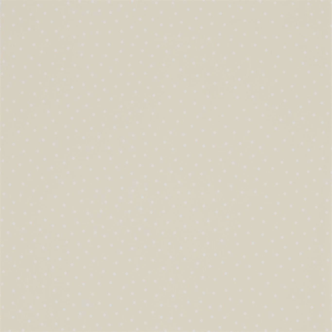 Pale linen-greige wallpaper with tiny white flecks in a delicate dotted repeat