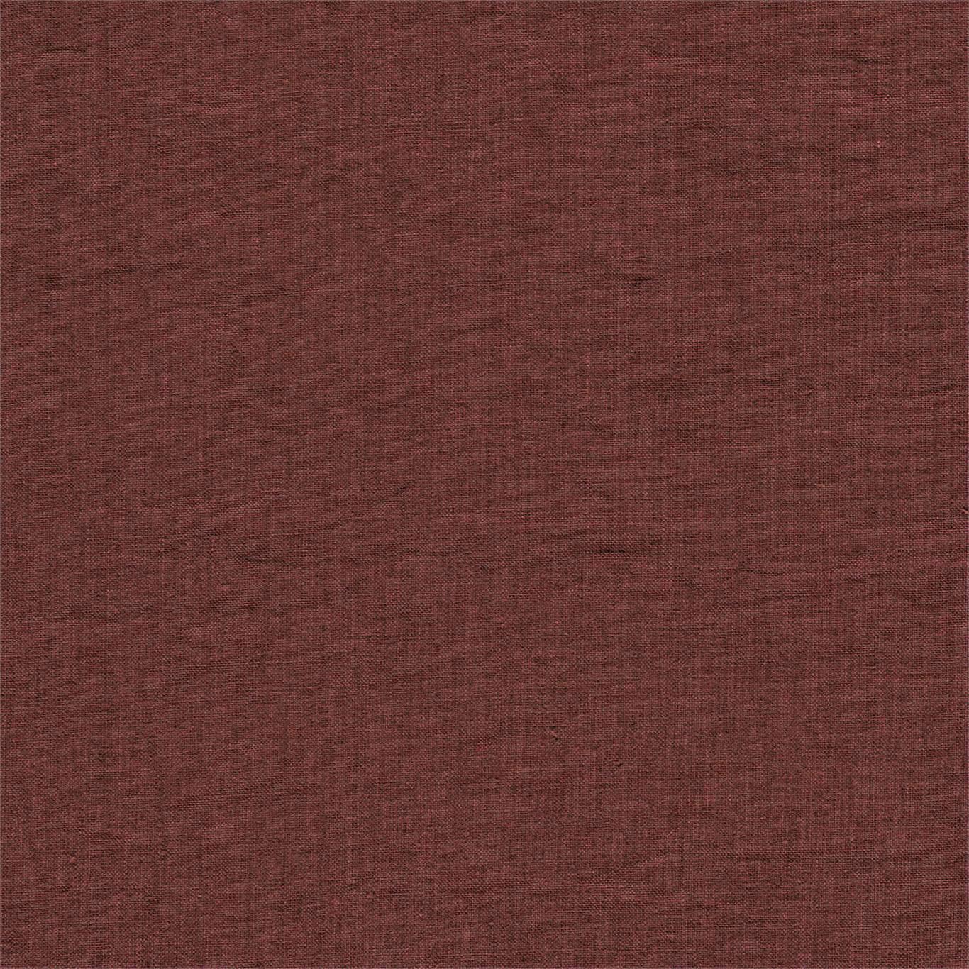 Deep brick red plain woven fabric with a softly textured linen-like surface