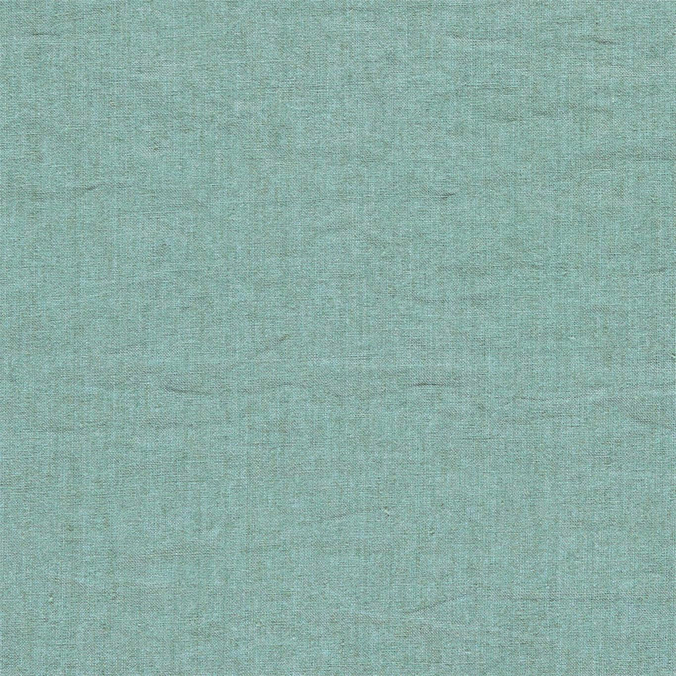 Soft duck egg teal plain linen weave fabric with a subtle matt texture