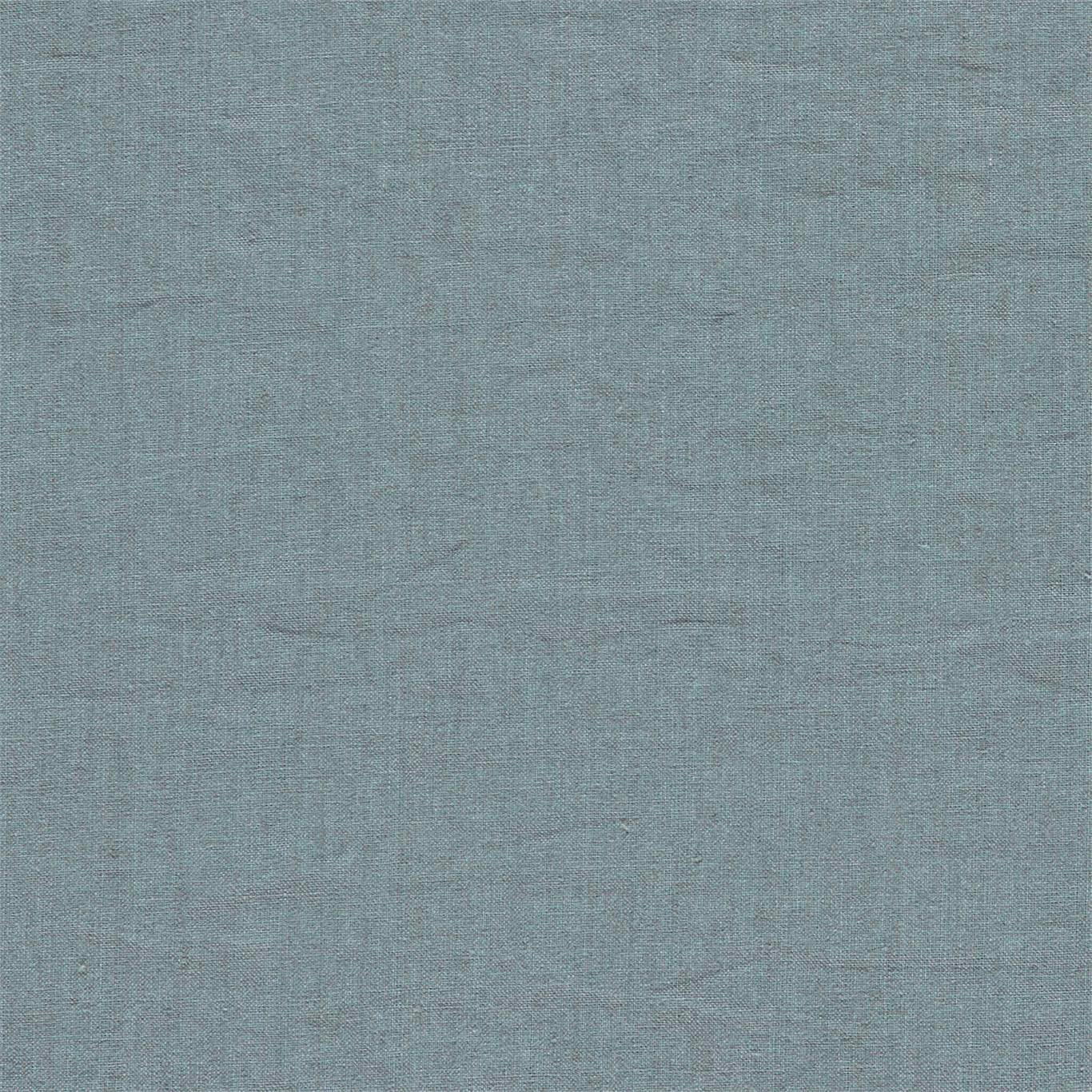 Close-up of soft blue-grey linen weave with a subtly mottled plain surface