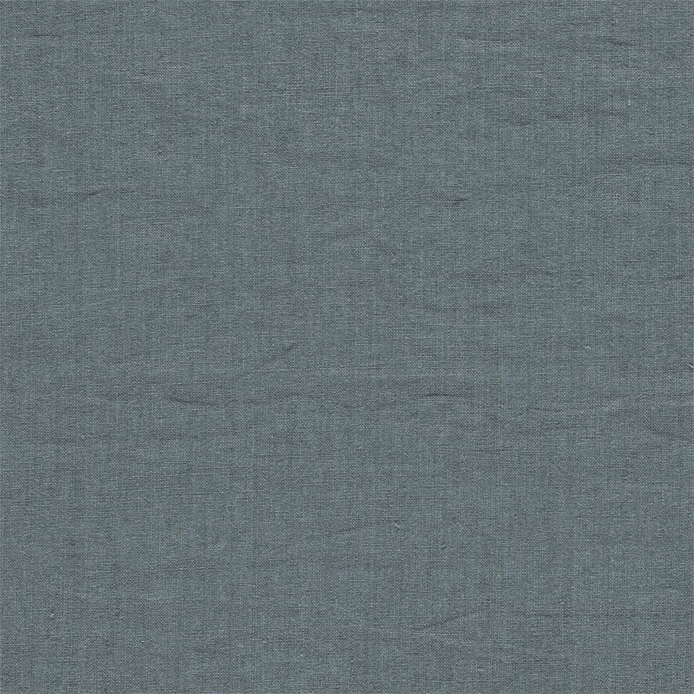 Cool graphite grey linen-look plain weave fabric swatch