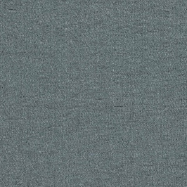 Cool graphite grey linen-look plain weave fabric swatch