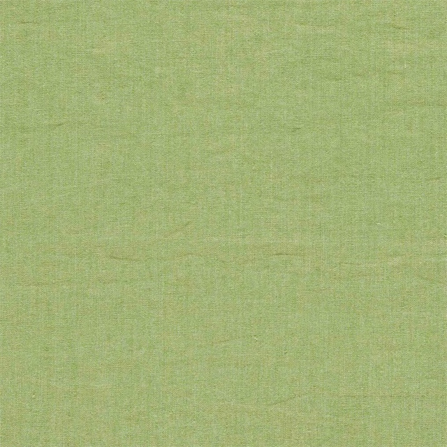 Soft leek green textured linen weave fabric swatch