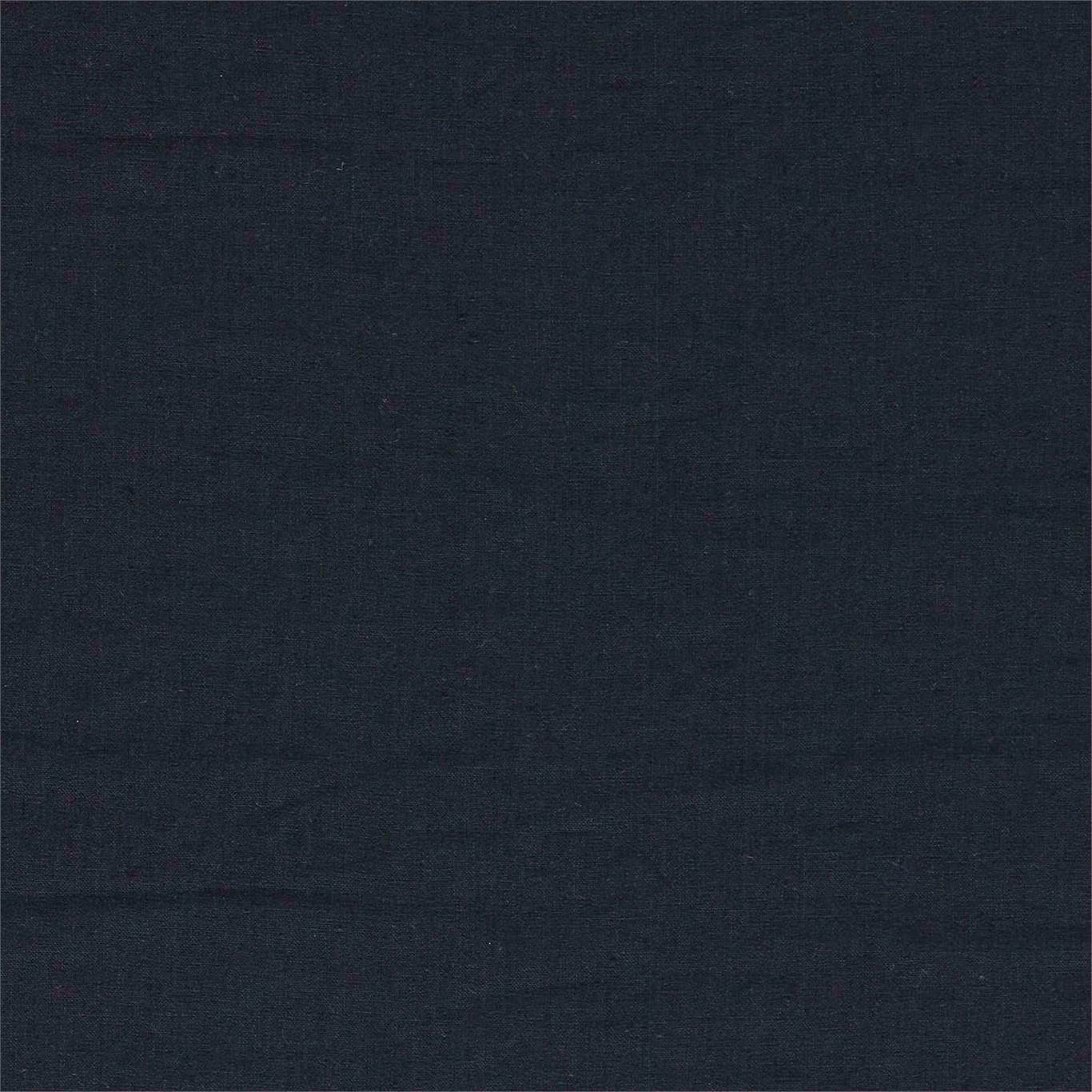 Dark midnight blue plain woven fabric with a fine linen texture