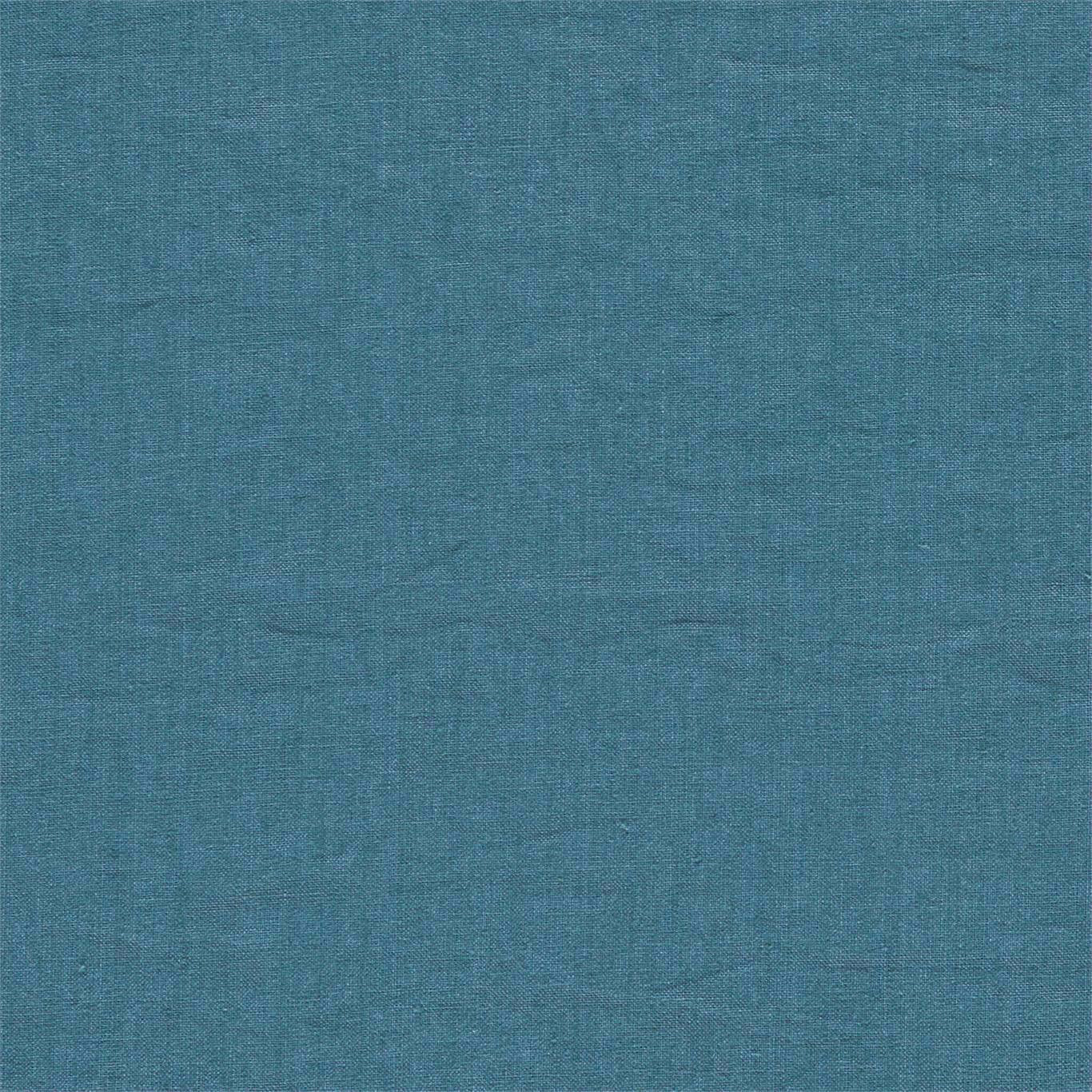 Plain deep petrol teal linen-look fabric with a subtle woven texture