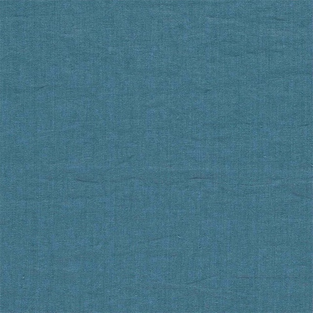 Plain deep petrol teal linen-look fabric with a subtle woven texture
