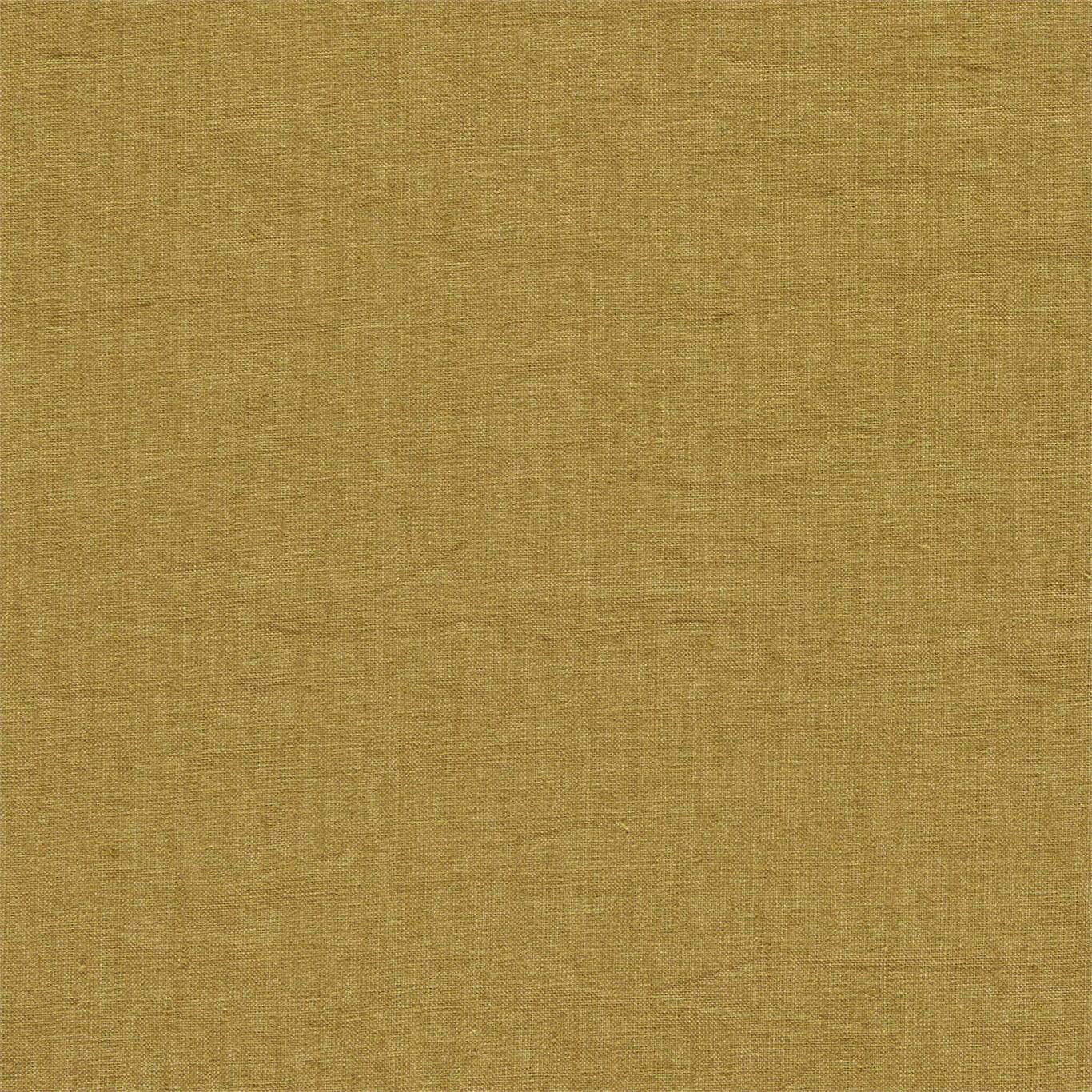 Muted saffron gold linen-textured plain fabric with a soft matte weave