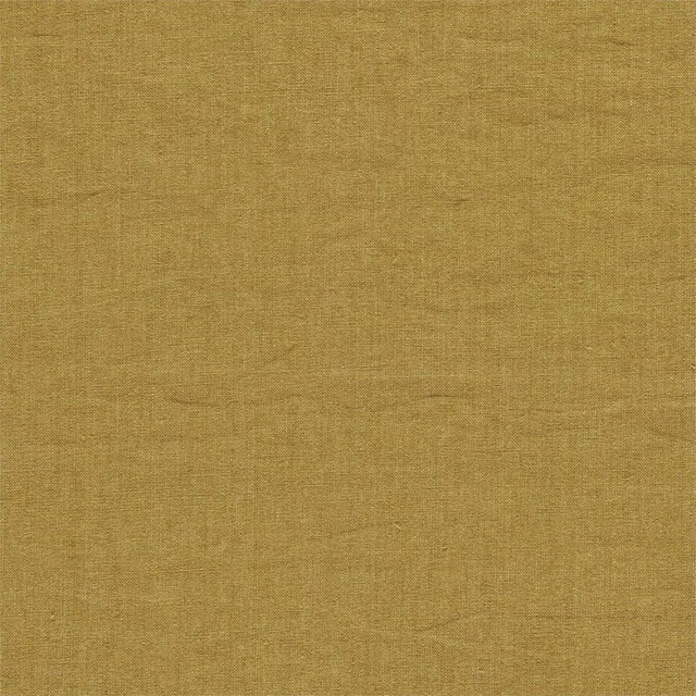 Muted saffron gold linen-textured plain fabric with a soft matte weave