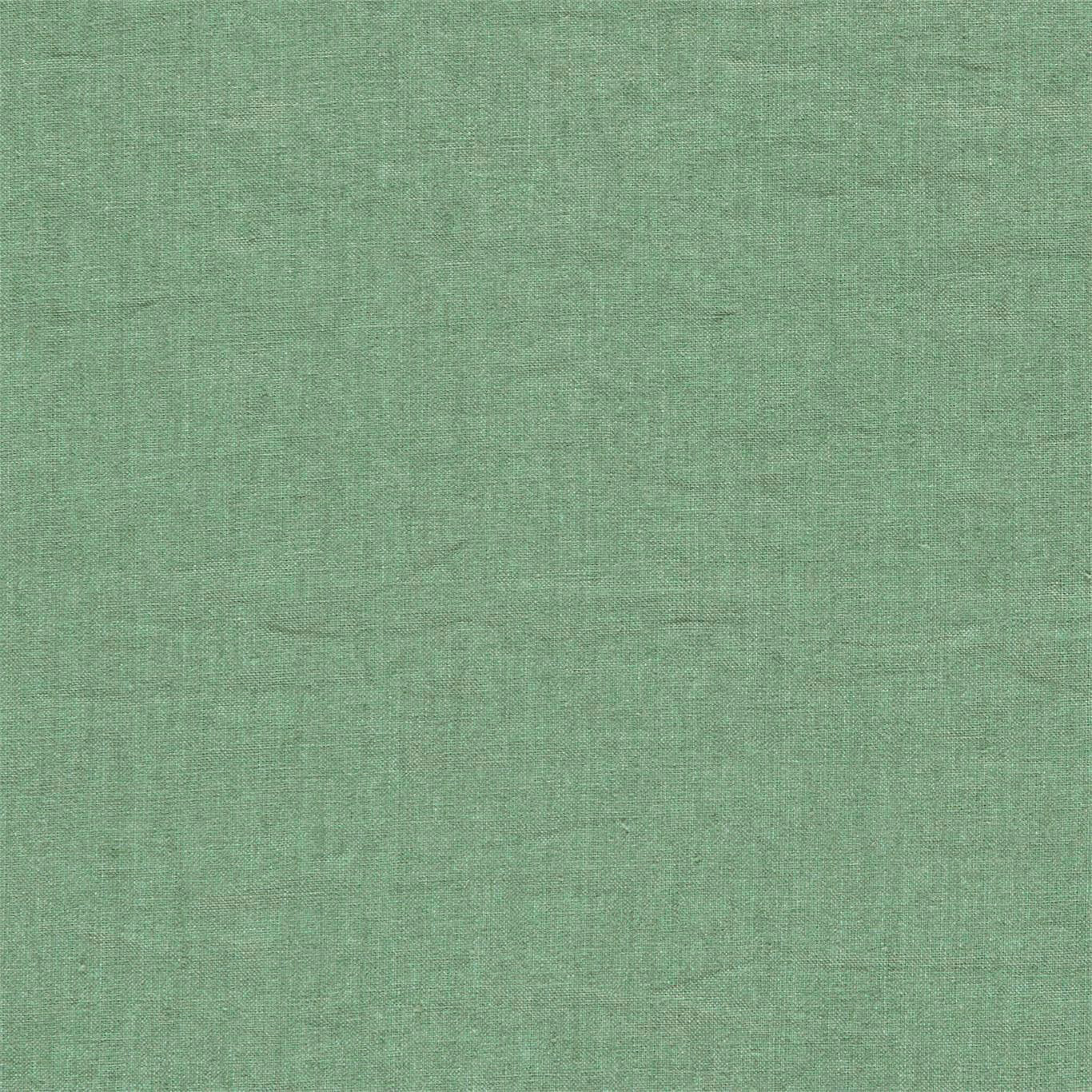 Plain sage green linen swatch with a soft, lightly mottled weave