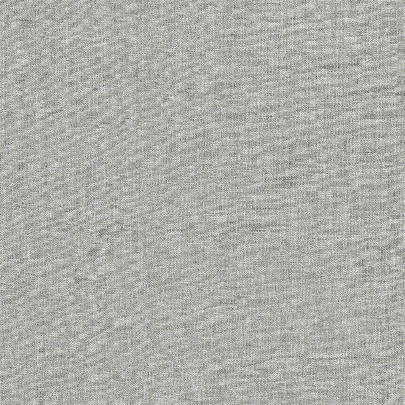 Close-up of soft stone-grey woven linen fabric with a fine matte texture