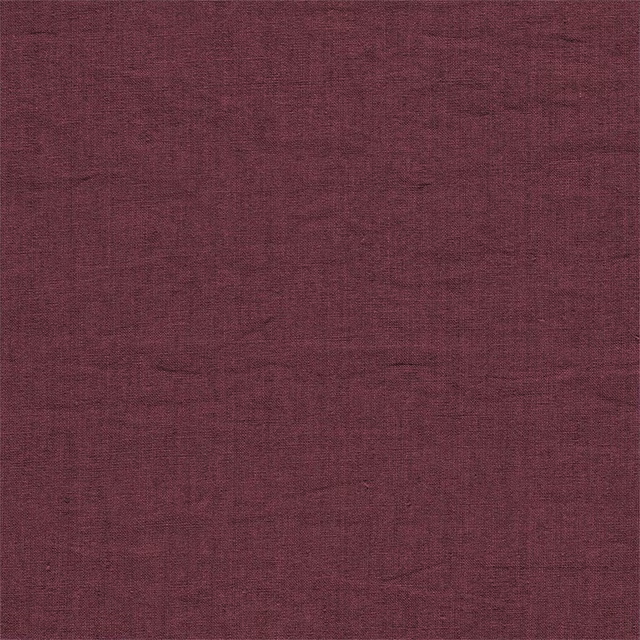 Deep wine-burgundy woven linen-look fabric with subtle slubs and tonal texture