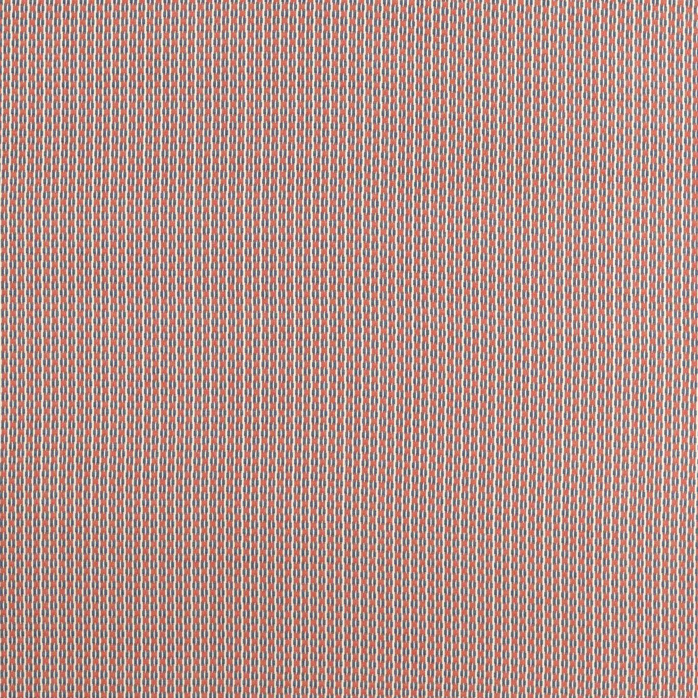 Small indigo and madder check upholstery fabric with a tight woven texture