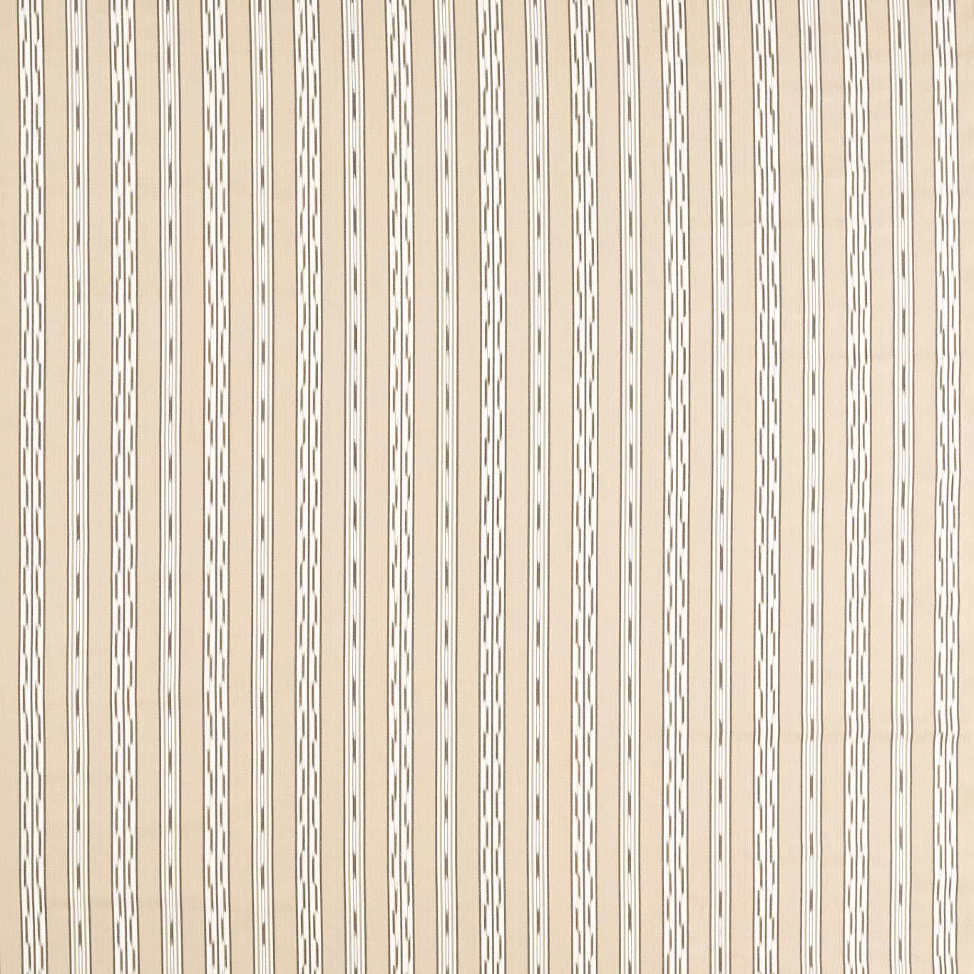 Vertical beige and oak stripe fabric with fine woven texture