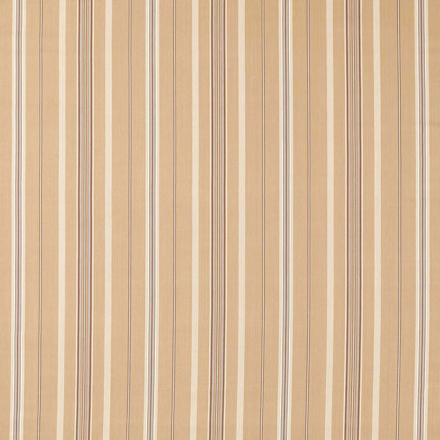 Vertical clay and bark stripe fabric swatch with fine woven neutral lines