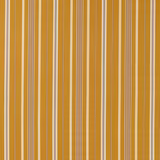 Vertical turmeric gold stripe fabric with narrow walnut and cream lines