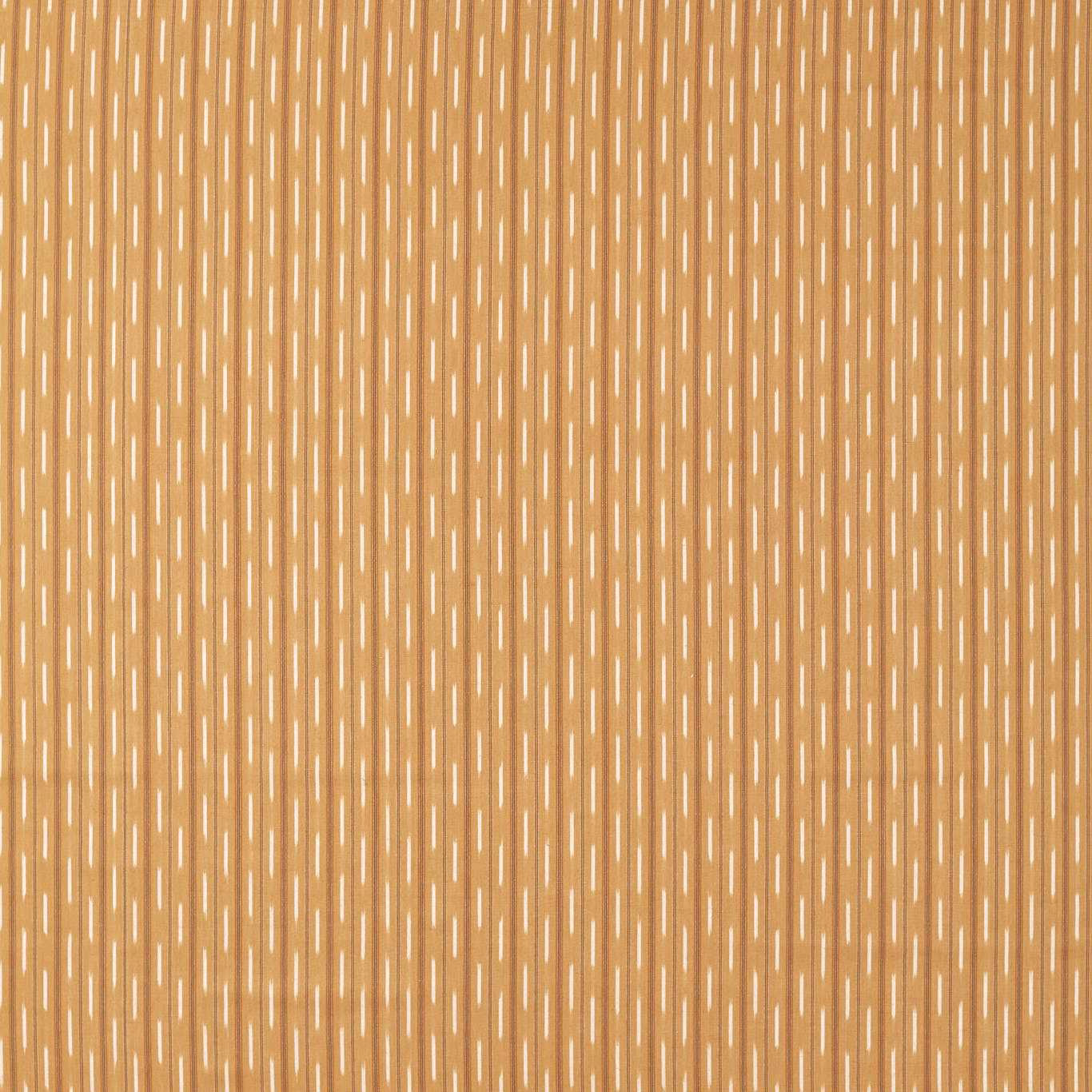Golden striped fabric with slim cream ikat marks and tight woven texture