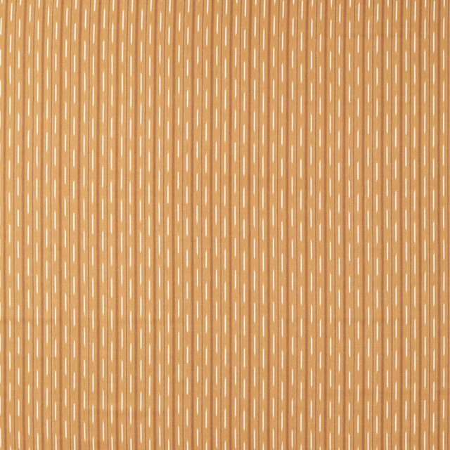 Golden striped fabric with slim cream ikat marks and tight woven texture
