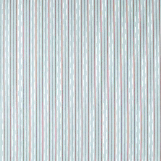 Close-up of fine vertical porcelain blue and coral woven stripes