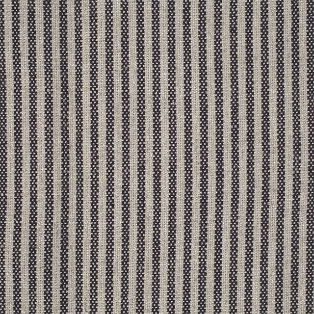 Vertical ebony and ivory striped woven fabric with a fine textured surface