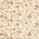 Cream floral fabric with mauve pears, fennel leaves and small birds