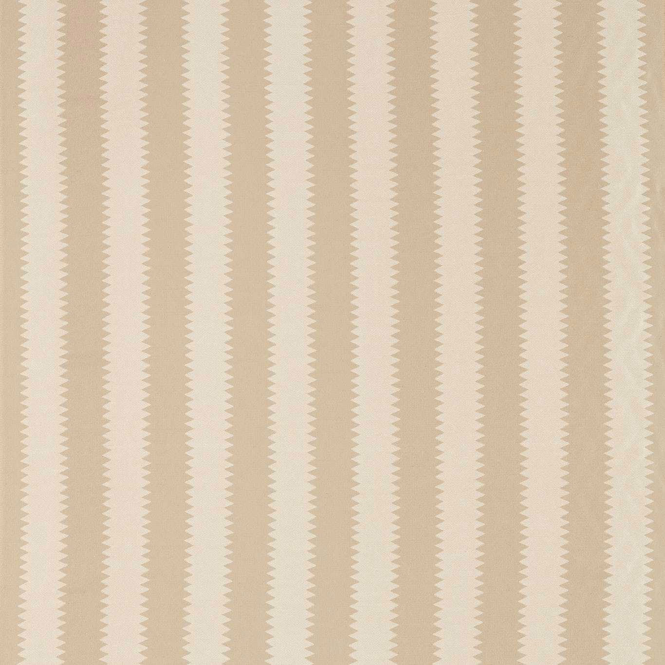 Vertical ivory and jute cream zigzag stripe woven fabric