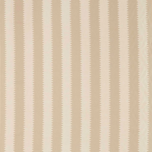 Vertical ivory and jute cream zigzag stripe woven fabric