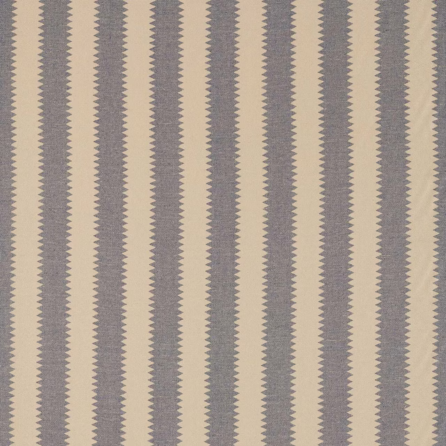 Cream and cool taupe striped fabric with zigzag-edged bands and a fine woven texture