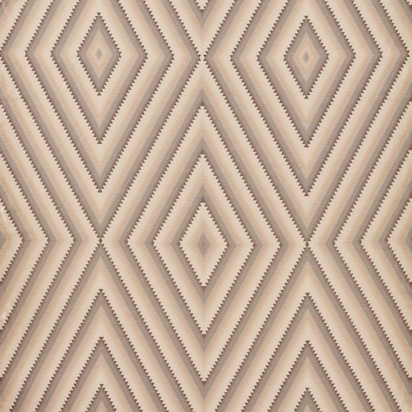Beige and taupe geometric diamond fabric with textured woven surface